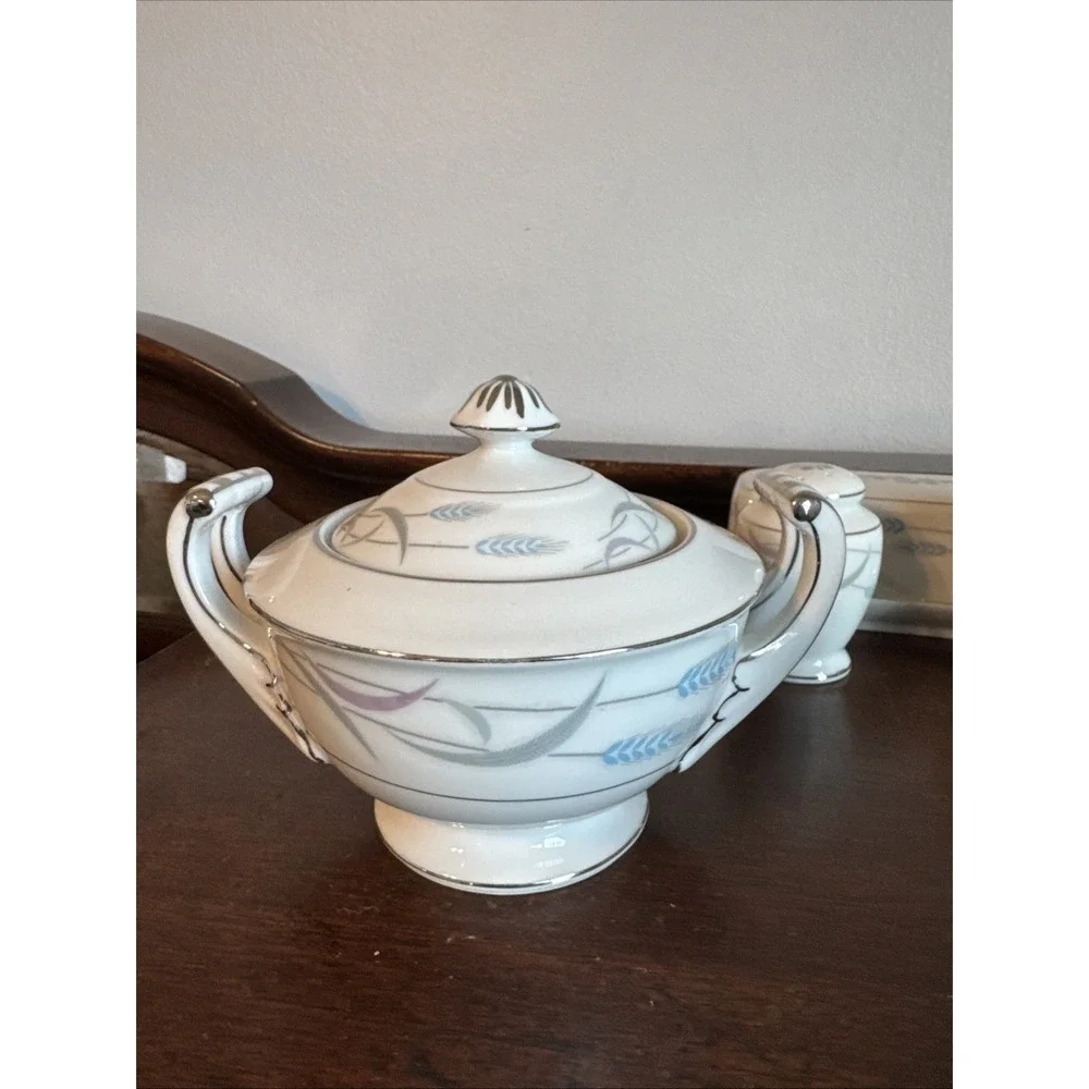 4 Pc Set Valmont China Royal Wheat Salt & Pepper, Butter & Sugar Bowl Japan